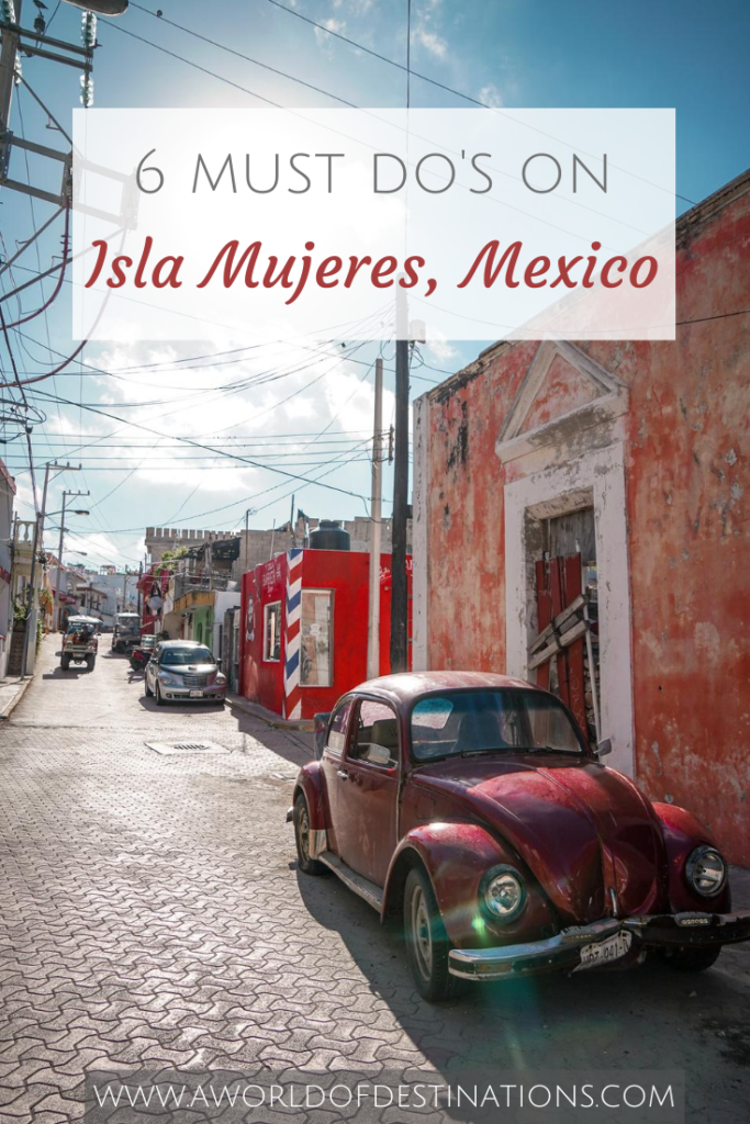 Isla Mujeres is a small Mexican island located where the Carribean sea and the Gulf of Mexico meet. Beautiful beaches, colorful houses and street art on every corner combined with cute shops and restaurants. Isla Mujeres is a lovely place to enjoy Mexican island vibes. #islamujeres #mexico