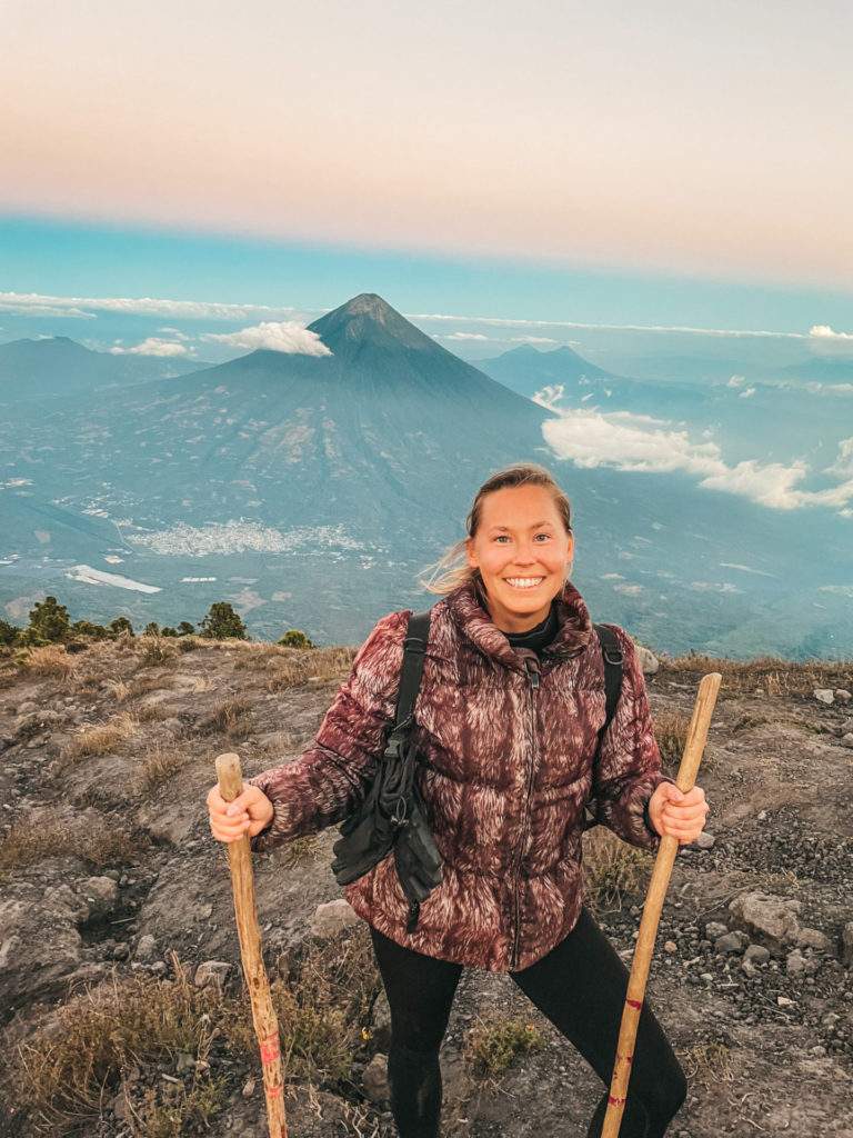 Sunset hike to the active volcano Fuego